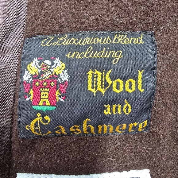 Vintage Utex Jacket Womens 10 Brown Button Up Wool Cashmere Removable Fur Earthy - Picture 8 of 14